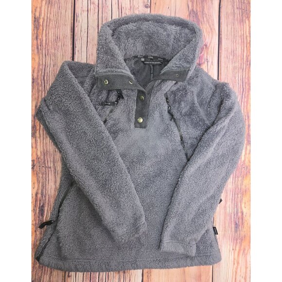 Kühl Womens 1/4 Zip Gray Sherpa Fleece Flight Jacket Small - Picture 3 of 9